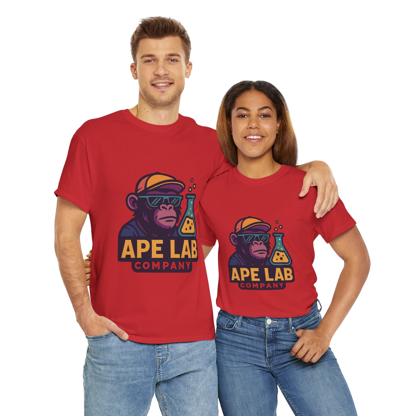 Ape Lab Company Unisex Heavy Cotton Tee - Fun and Stylish Tee for Science Lovers, Perfect for Casual Wear, Gifts, Birthdays, and Parties