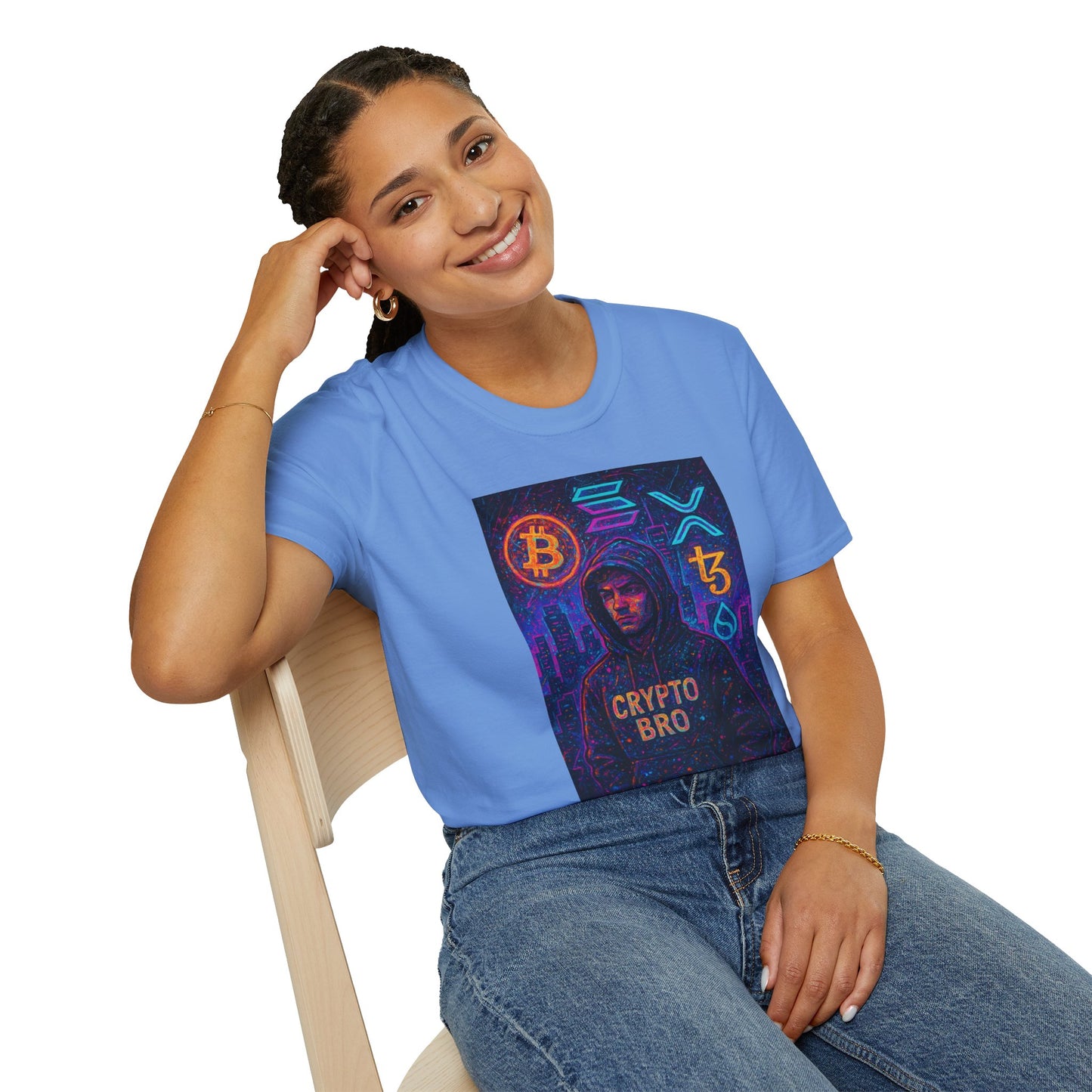 Crypto Bro Unisex Softstyle T-Shirt, Cryptocurrency Apparel, Blockchain Fashion, Gamer T-Shirt, Tech Enthusiast Gift