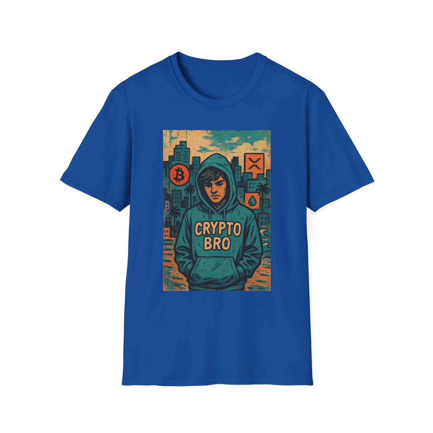Crypto Bro Unisex Softstyle T-Shirt, Bitcoin Apparel, Cryptocurrency Gift, Casual Wear, Trendy Graphic Tee