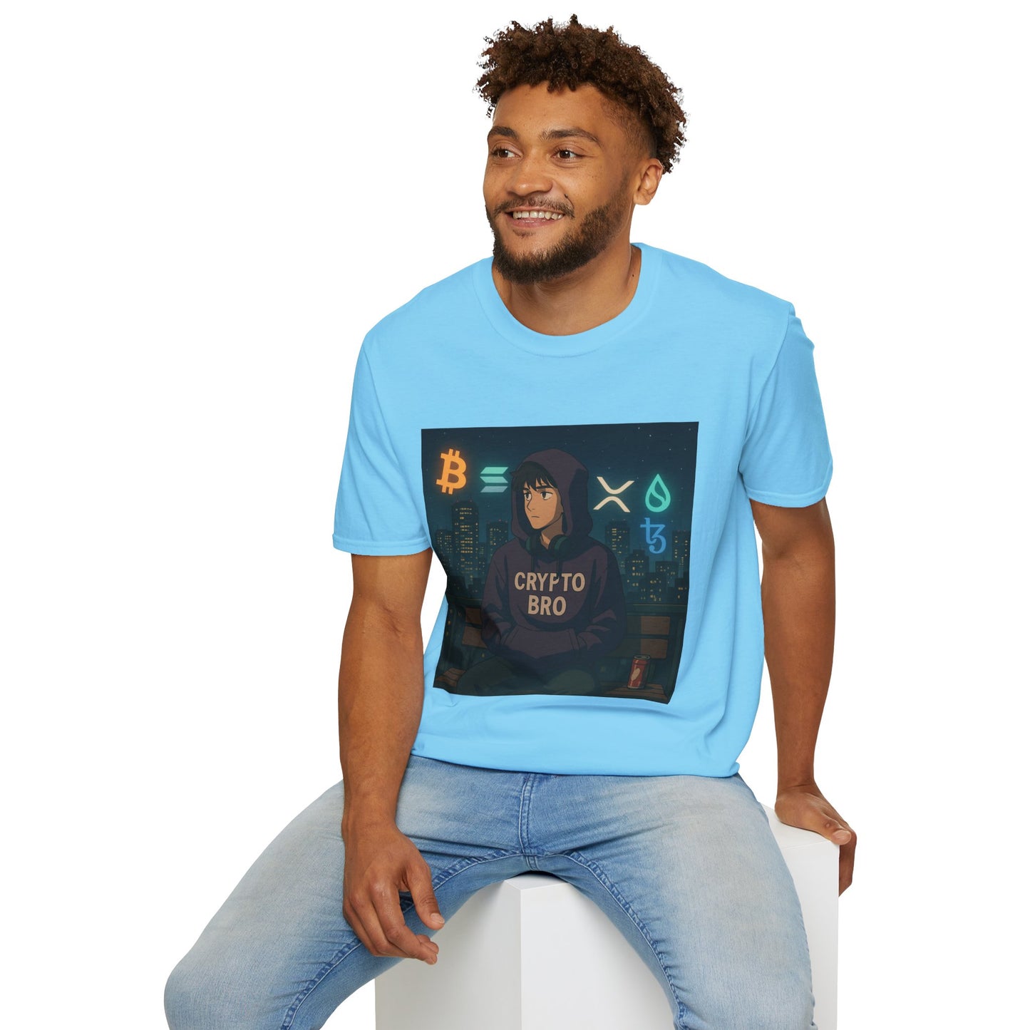 Crypto Bro Unisex Softstyle T-Shirt, Perfect for Gamers, Trendy Casual Wear, Unique Gift Idea, Crypto Enthusiast Apparel