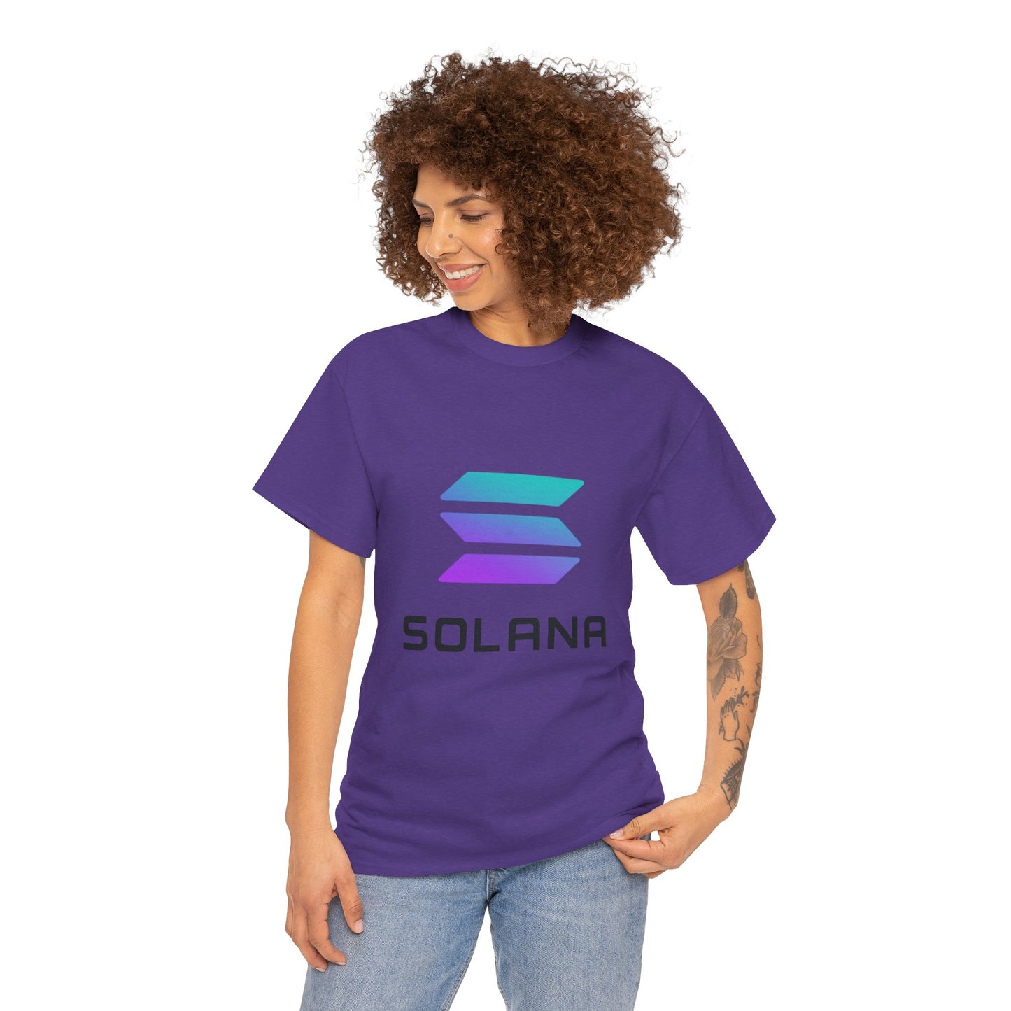 Solana Unisex Heavy Cotton Tee, Crypto Apparel, Gamer Shirt, Tech Enthusiast Wear, Unique Gift for Blockchain Lovers, Trending Fashion