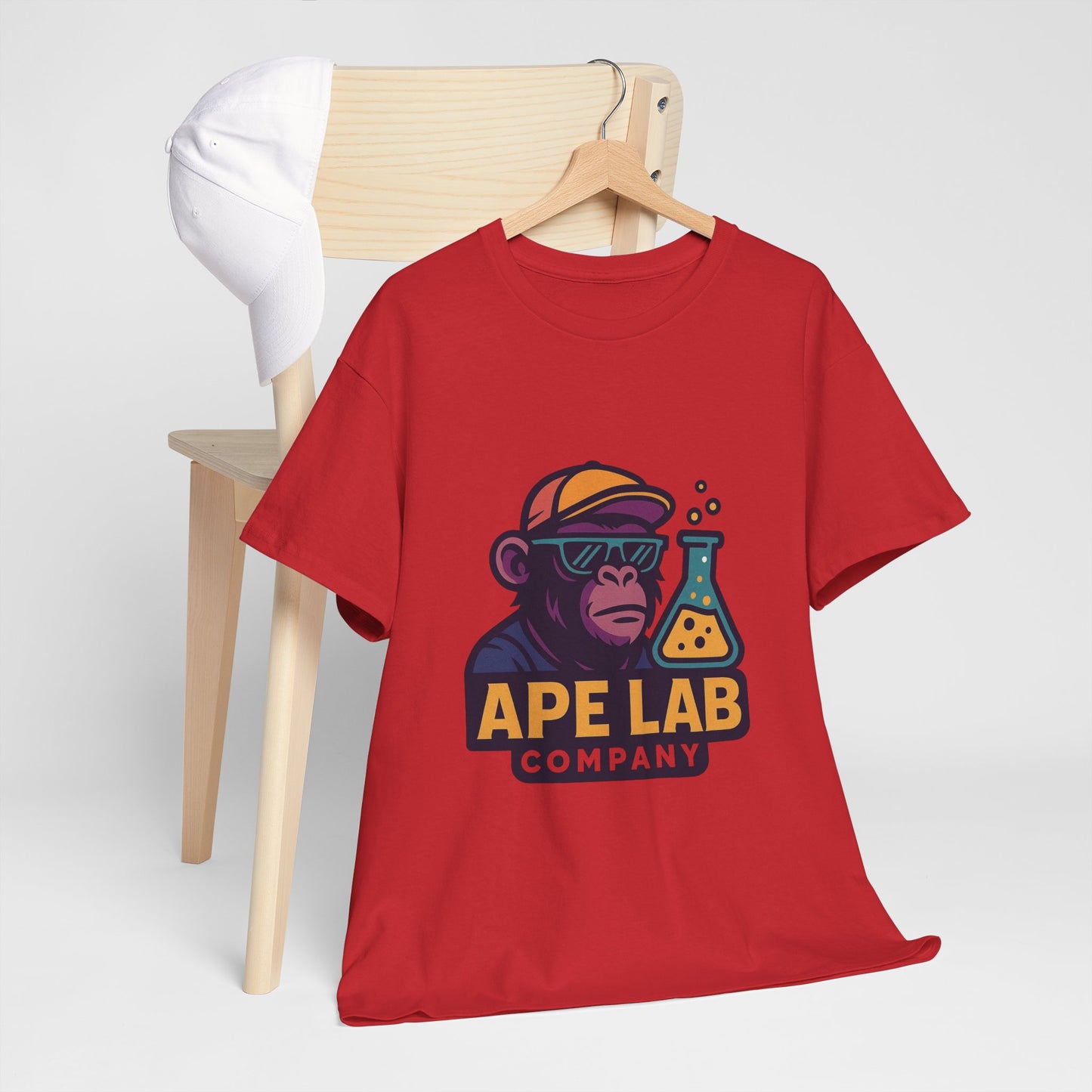 Ape Lab Company Unisex Heavy Cotton Tee - Fun and Stylish Tee for Science Lovers, Perfect for Casual Wear, Gifts, Birthdays, and Parties
