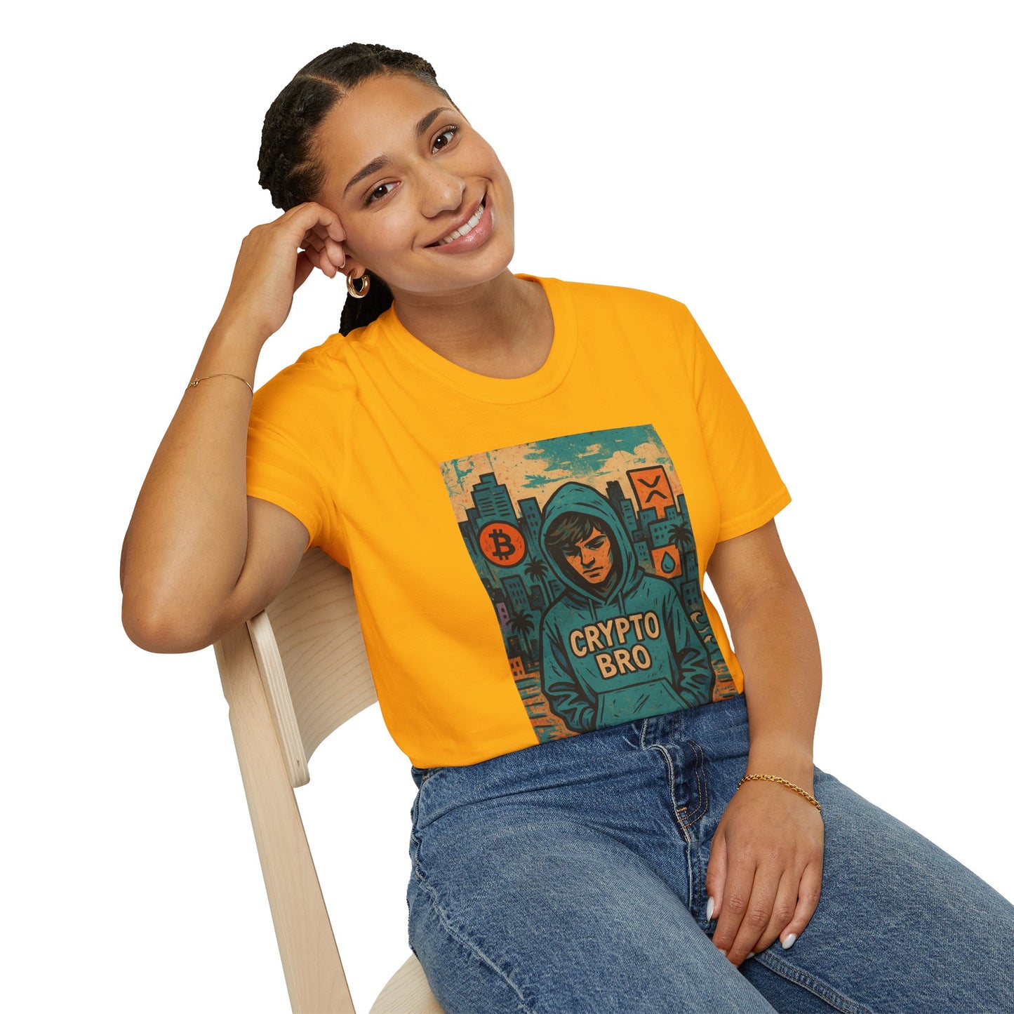 Crypto Bro Unisex Softstyle T-Shirt, Bitcoin Apparel, Cryptocurrency Gift, Casual Wear, Trendy Graphic Tee