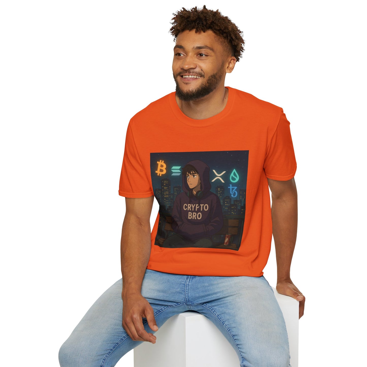 Crypto Bro Unisex Softstyle T-Shirt, Perfect for Gamers, Trendy Casual Wear, Unique Gift Idea, Crypto Enthusiast Apparel