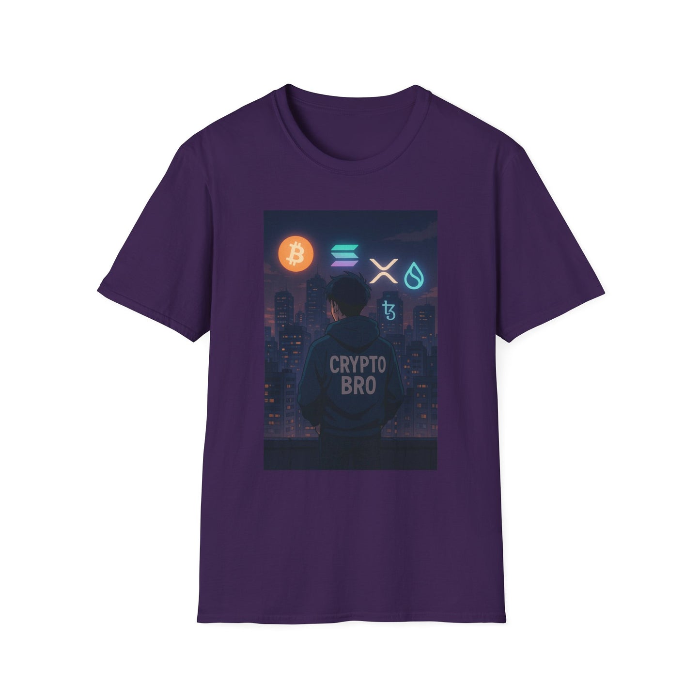 Crypto Bro Unisex Softstyle T-Shirt, Retro Gamer Apparel, Cryptocurrency Gift, Stylish Casual Wear, Graphic Tee for Men and Women
