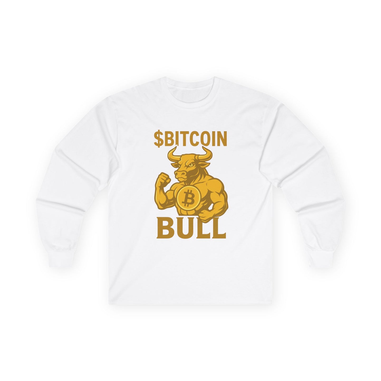 Bitcoin Bull Long Sleeve Tee for Crypto Lovers, Funny Crypto Shirt, Gift for Blockchain Enthusiasts, Cryptocurrency Apparel, Trendy Tee