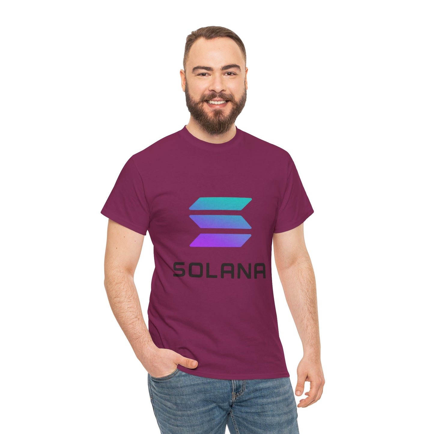 Solana Unisex Heavy Cotton Tee, Crypto Apparel, Gamer Shirt, Tech Enthusiast Wear, Unique Gift for Blockchain Lovers, Trending Fashion