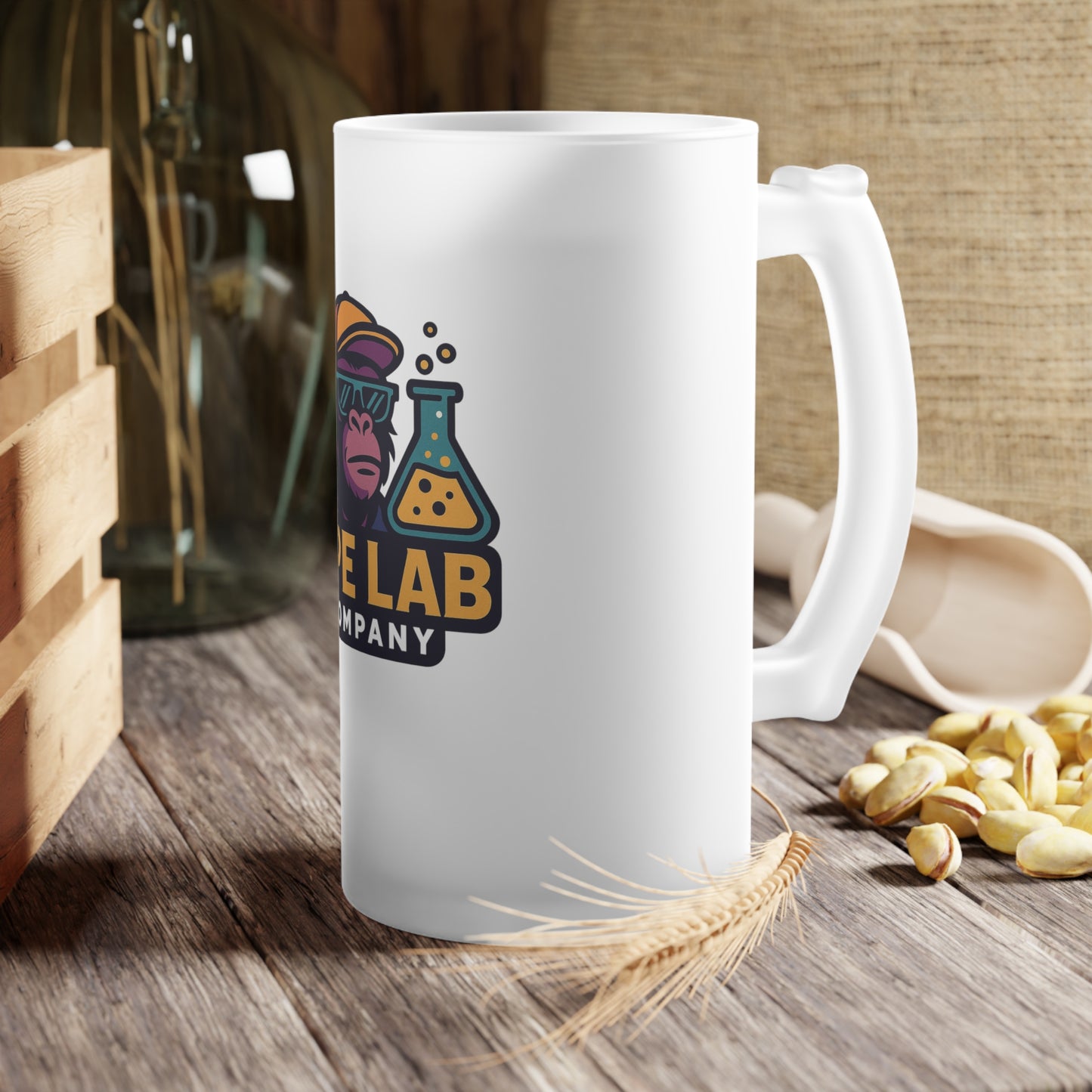 Chill Frosted Beer Mug, Cool Gift for Craft Beer Lovers, Unique Barware, Summer Parties, Personalized Drinkware, Ape Lab Design