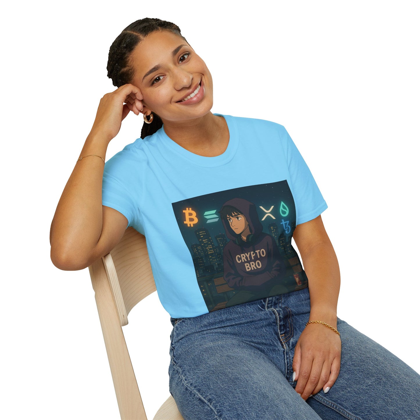 Crypto Bro Unisex Softstyle T-Shirt, Perfect for Gamers, Trendy Casual Wear, Unique Gift Idea, Crypto Enthusiast Apparel