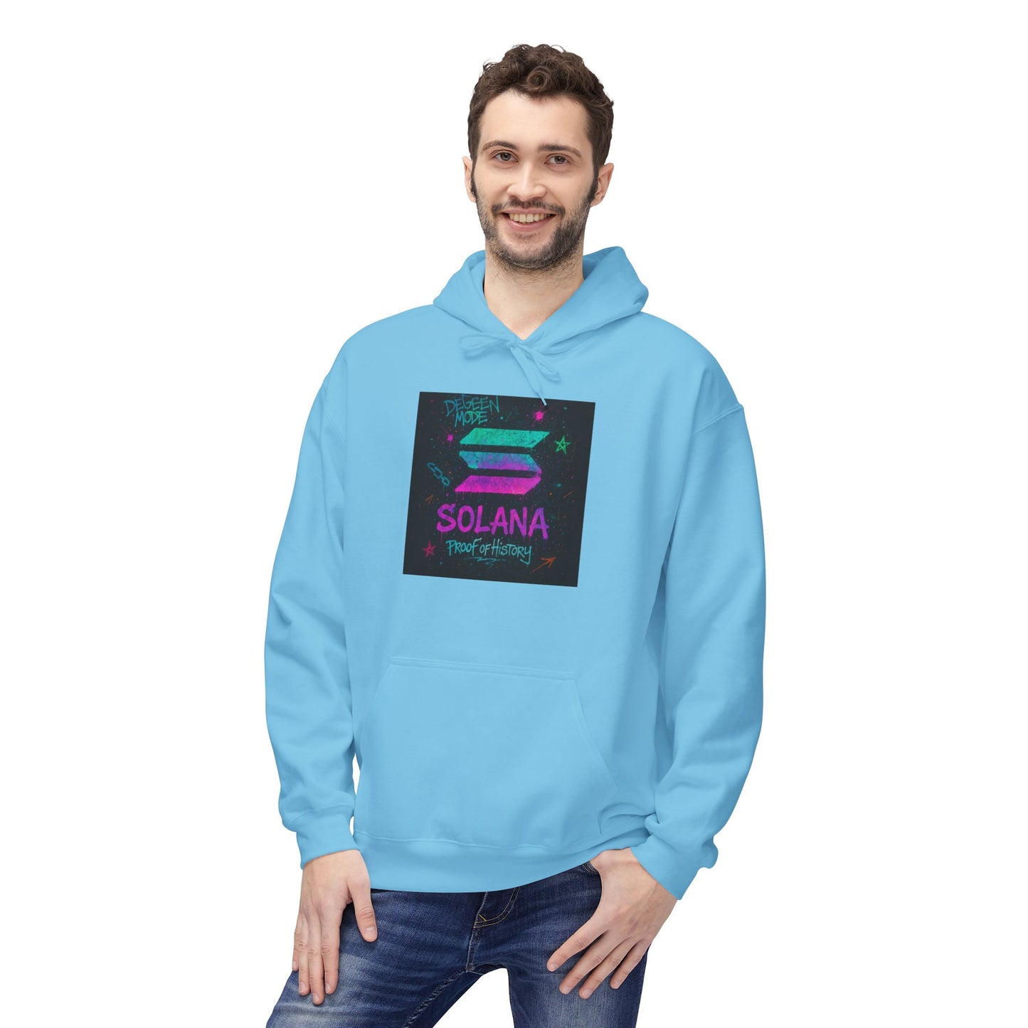 Solana Fleece Hoodie, Cozy Unisex Pullover, Great for Crypto Lovers, Gift for Gamers, Perfect for Chill Days, Easy Layering