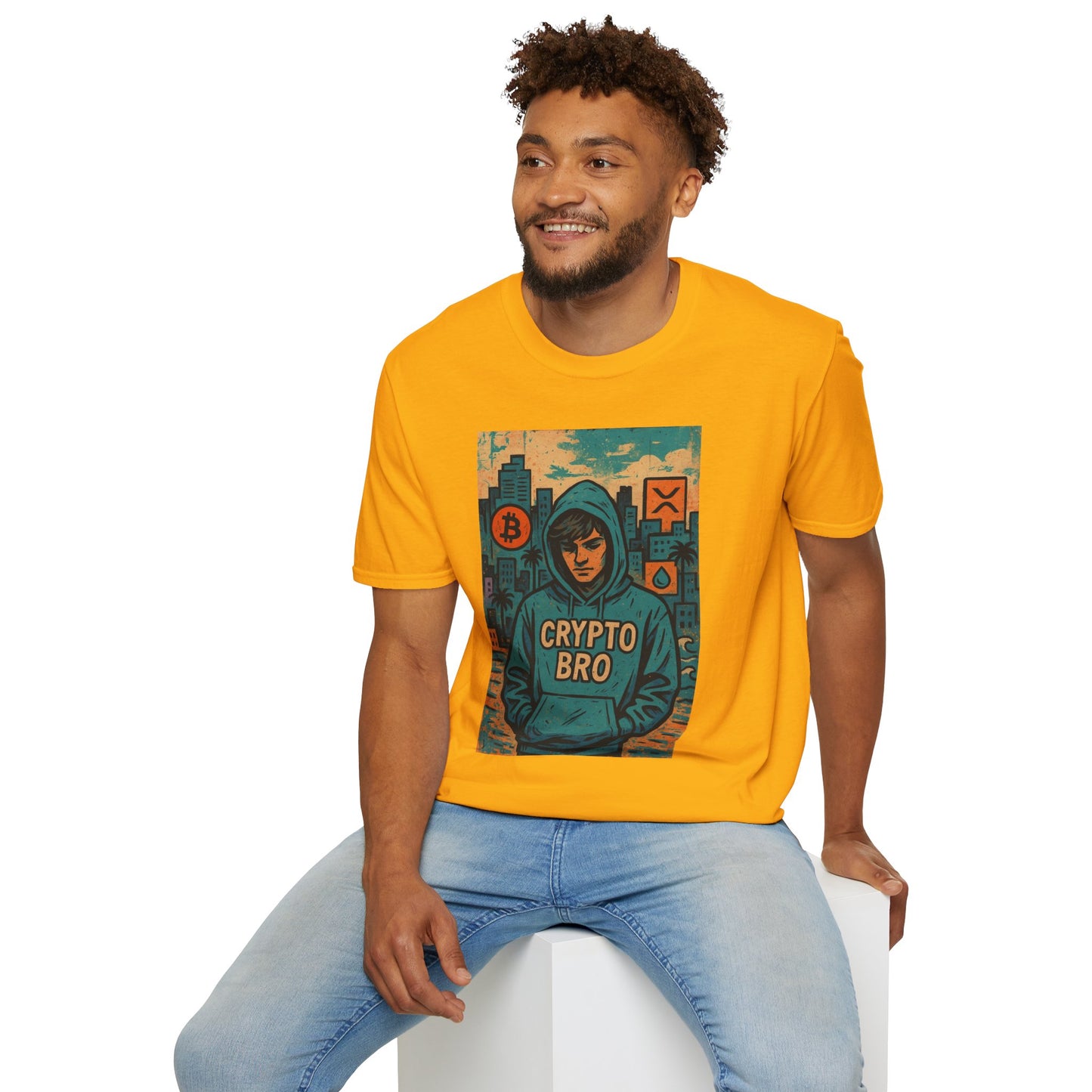 Crypto Bro Unisex Softstyle T-Shirt, Bitcoin Apparel, Cryptocurrency Gift, Casual Wear, Trendy Graphic Tee