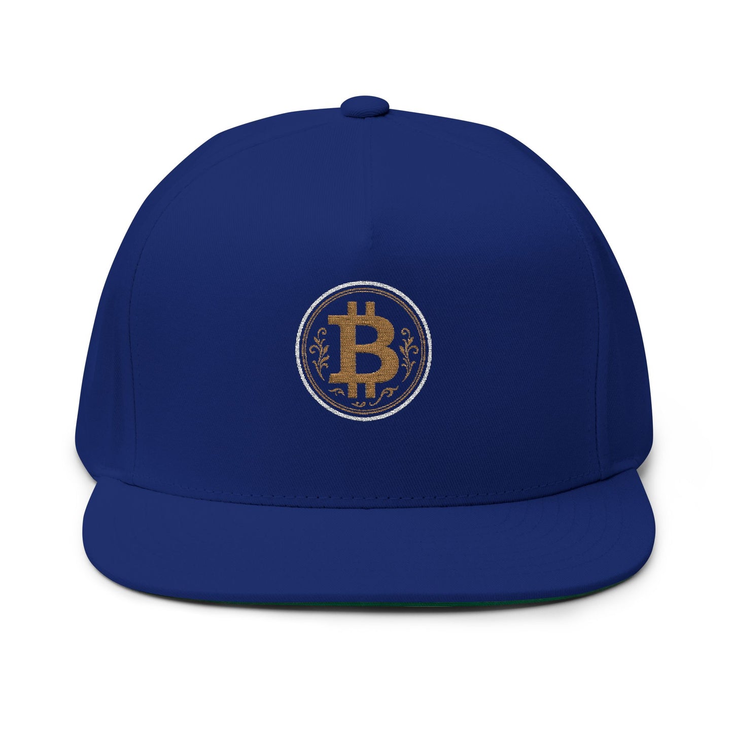 Bitcoin Embroidered Flat Bill Cap