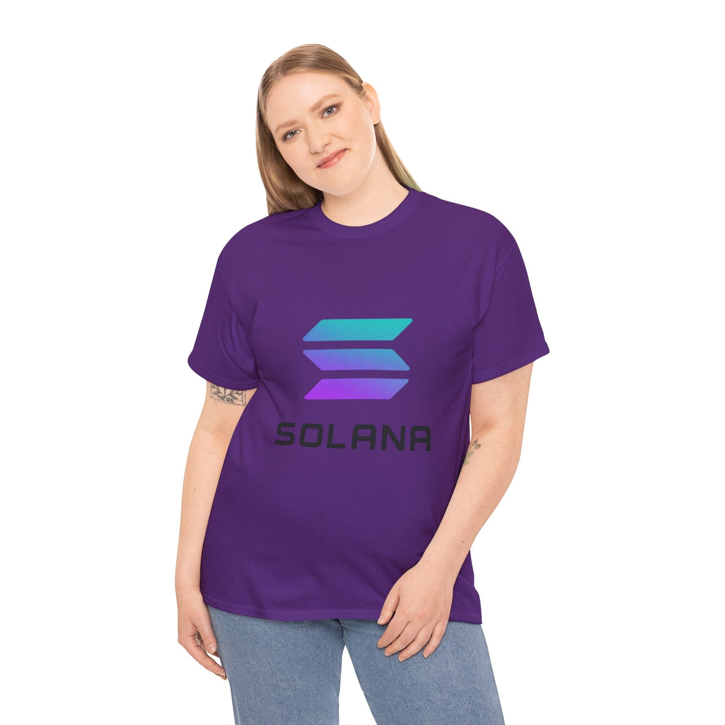 Solana Unisex Heavy Cotton Tee, Crypto Apparel, Gamer Shirt, Tech Enthusiast Wear, Unique Gift for Blockchain Lovers, Trending Fashion