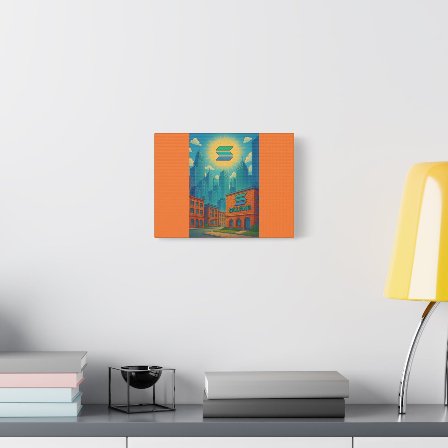 Solana Colorful Urban Art Canvas Print, Wall Decor, Home Office Art, Unique Gift, Modern Cityscape, Pop Art Style