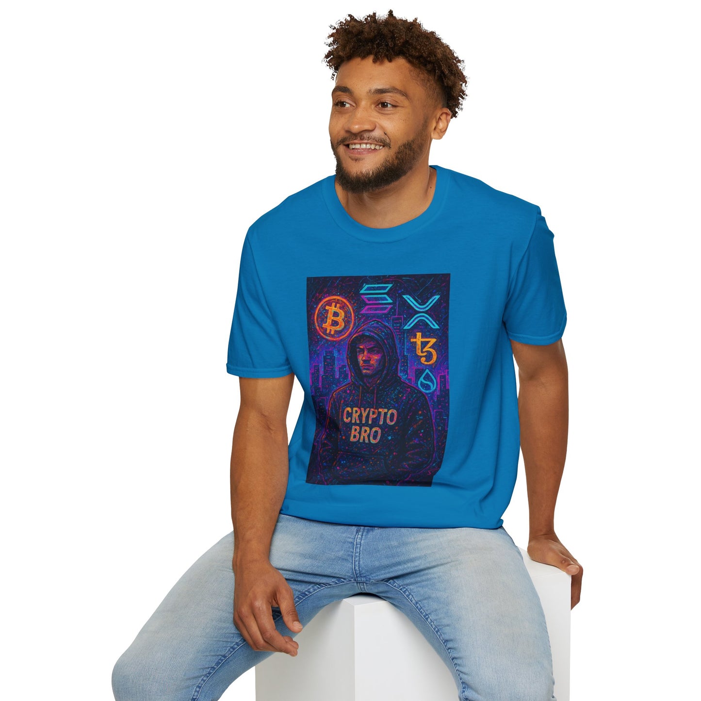 Crypto Bro Unisex Softstyle T-Shirt, Cryptocurrency Apparel, Blockchain Fashion, Gamer T-Shirt, Tech Enthusiast Gift