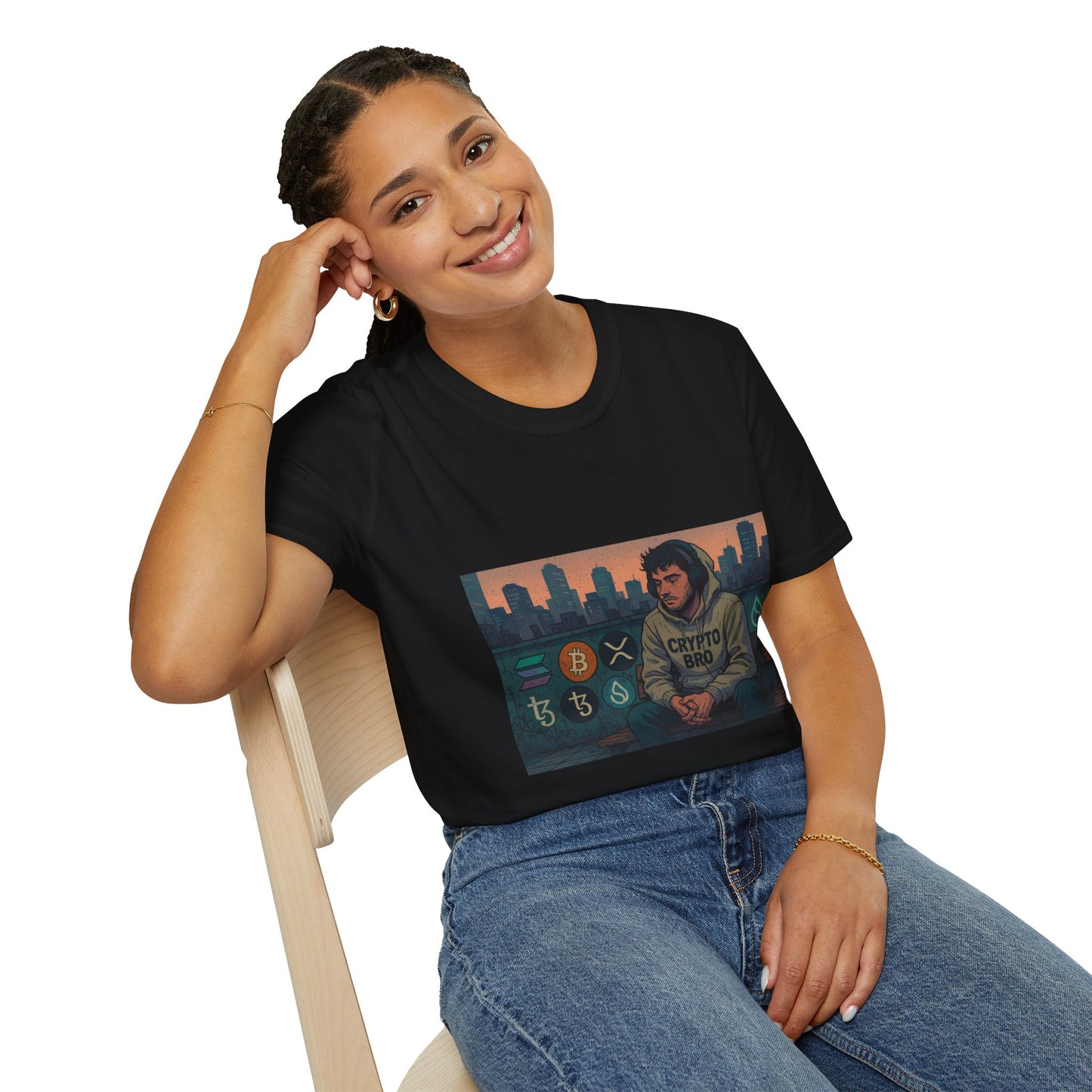 Crypto Vibes Unisex Softstyle T-Shirt | Trendy Graphic Tee for Crypto Enthusiasts, Perfect Gift for Tech Lovers, Casual Wear