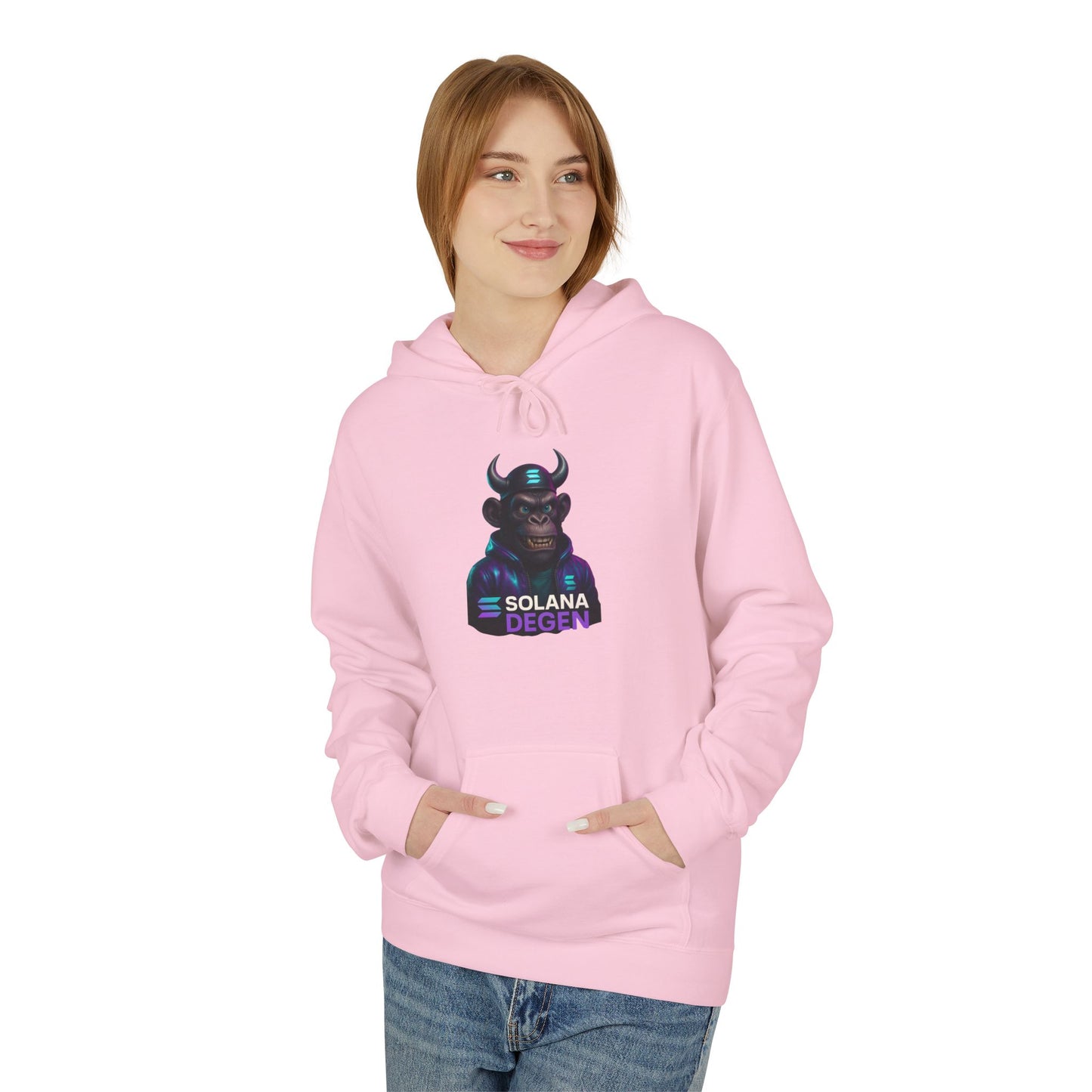 Solana Design Hoodie, Trendy Graphic Fleece, Unisex Streetwear, Gift for Crypto Lovers, Comfortable and Stylish Pullover