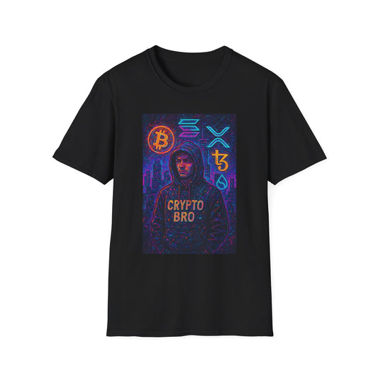 Crypto Bro Unisex Softstyle T-Shirt, Cryptocurrency Apparel, Blockchain Fashion, Gamer T-Shirt, Tech Enthusiast Gift