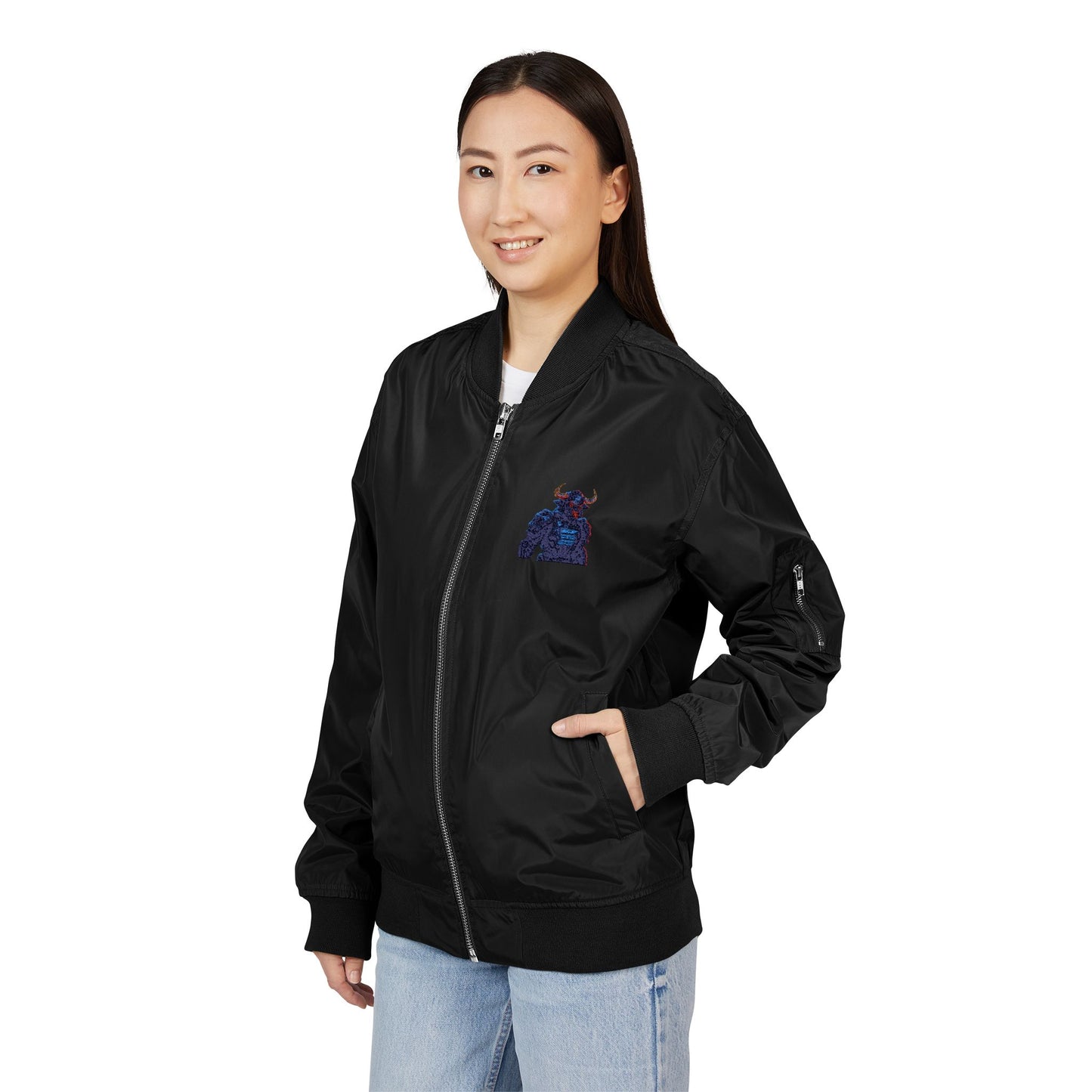 Solana Bull Eco-Friendly Embroidered Bomber Jacket, Stylish Streetwear, Sustainable Fashion, Unique Gift for Him/Her, Perfect for All Seasons