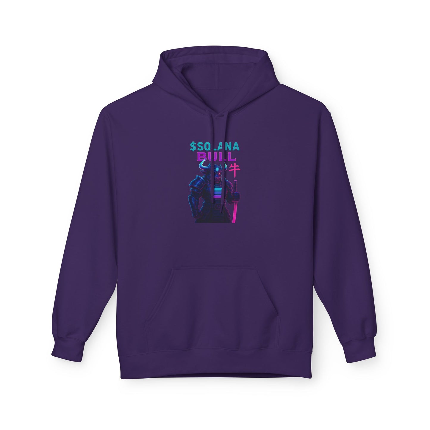 Solana Bull Stylish Unisex Fleece Hoodie - Perfect for Crypto Enthusiasts, Gift for Tech Lovers, Cozy Layering for Every Occasion, Casual Streetwear