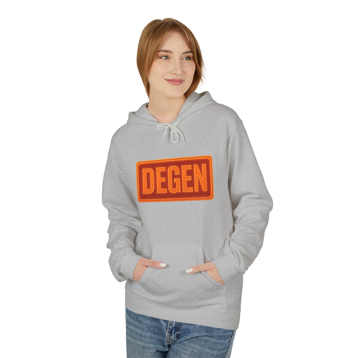 Degen Collection Stylish Unisex Fleece Hoodie with DEGEN Design, Cozy Fashion, Casual Wear, Gift Idea, Comfy Layering