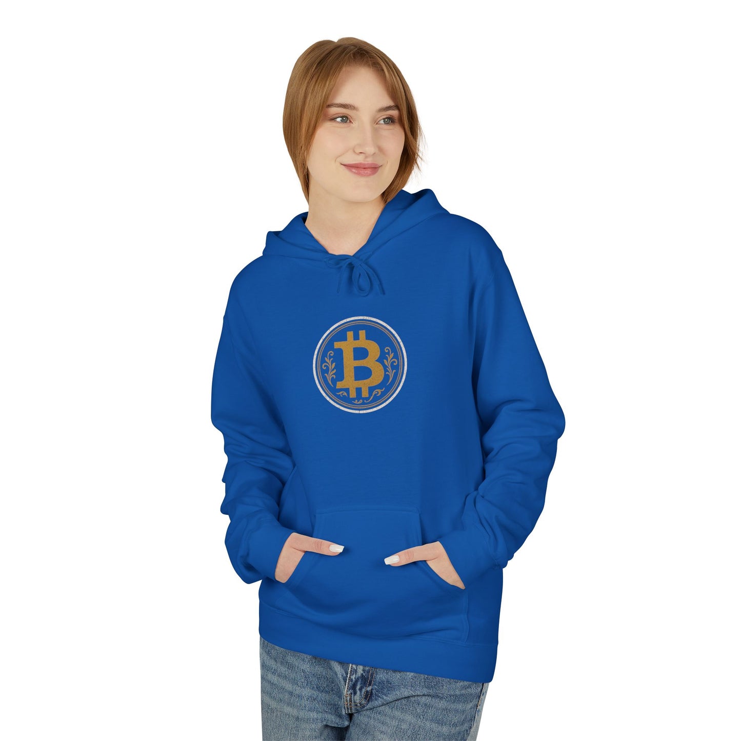 Bitcoin Logo Softstyle Hoodie | Unisex Fleece, Cryptocurrency Apparel, Trendy Streetwear, Cozy Hoodie, Gift for Tech Lovers