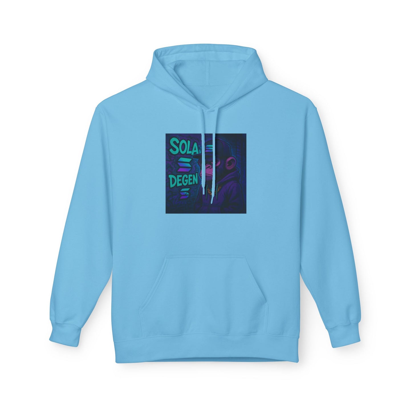 Solana Degen Mode Fleece Hoodie with Motivational Art | Cozy Unisex Hoodie for Casual Wear, Gifts, Relaxation, Streetwear, Everyday Comfort