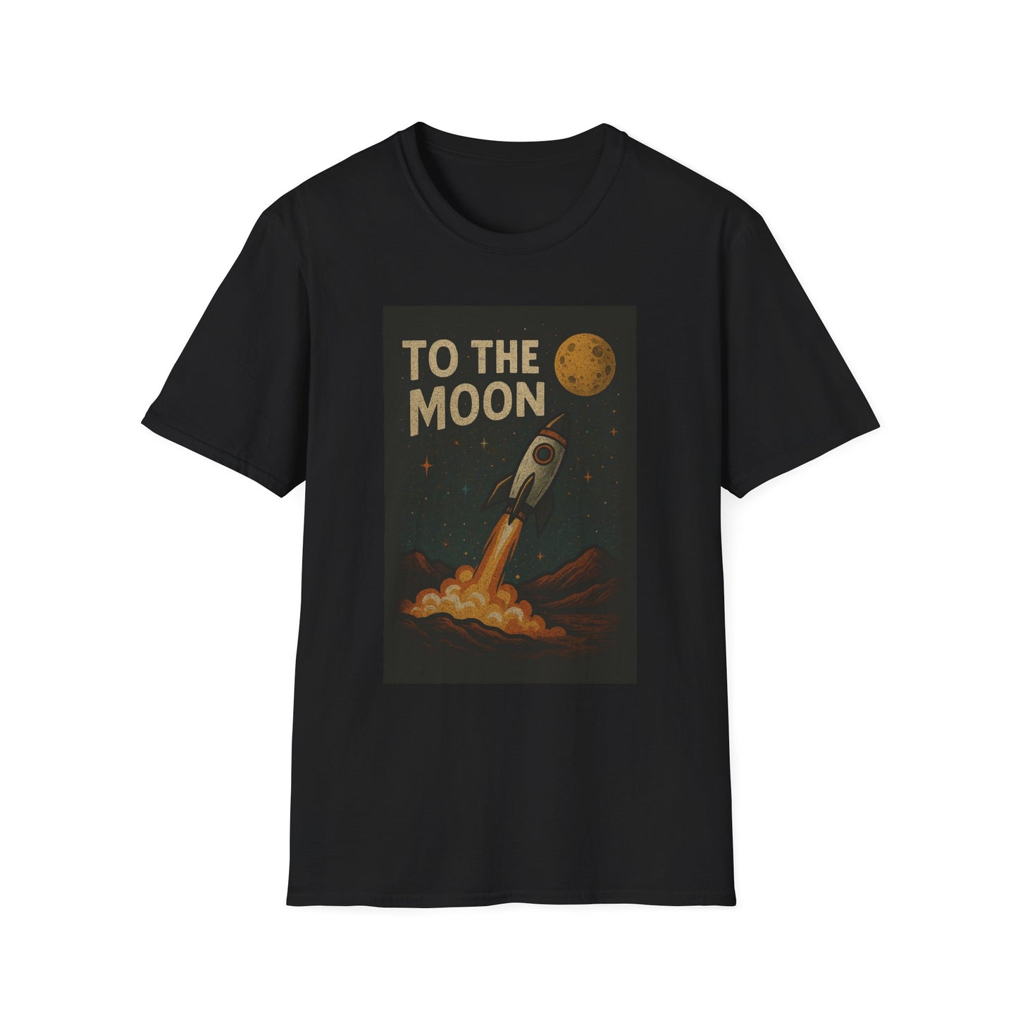 To the Moon Unisex Softstyle T-Shirt, Cute T-Shirt, Space Graphic Tee, Astronomy Lover Gift, Casual Shirt for All Occasions