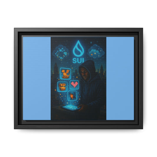 SUI Framed Artwork, Inspiring Wall Decor for Gamers and Tech Lovers, Perfect for Home Office, Gift for Birthdays, Unique Room Accent
