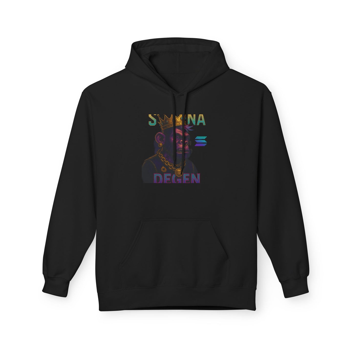 Solana Degen Mode King Inspired Unisex Hoodie, Cozy Streetwear, Gift for Him/Her, Casual Layering, Perfect for Relaxing & Celebrations