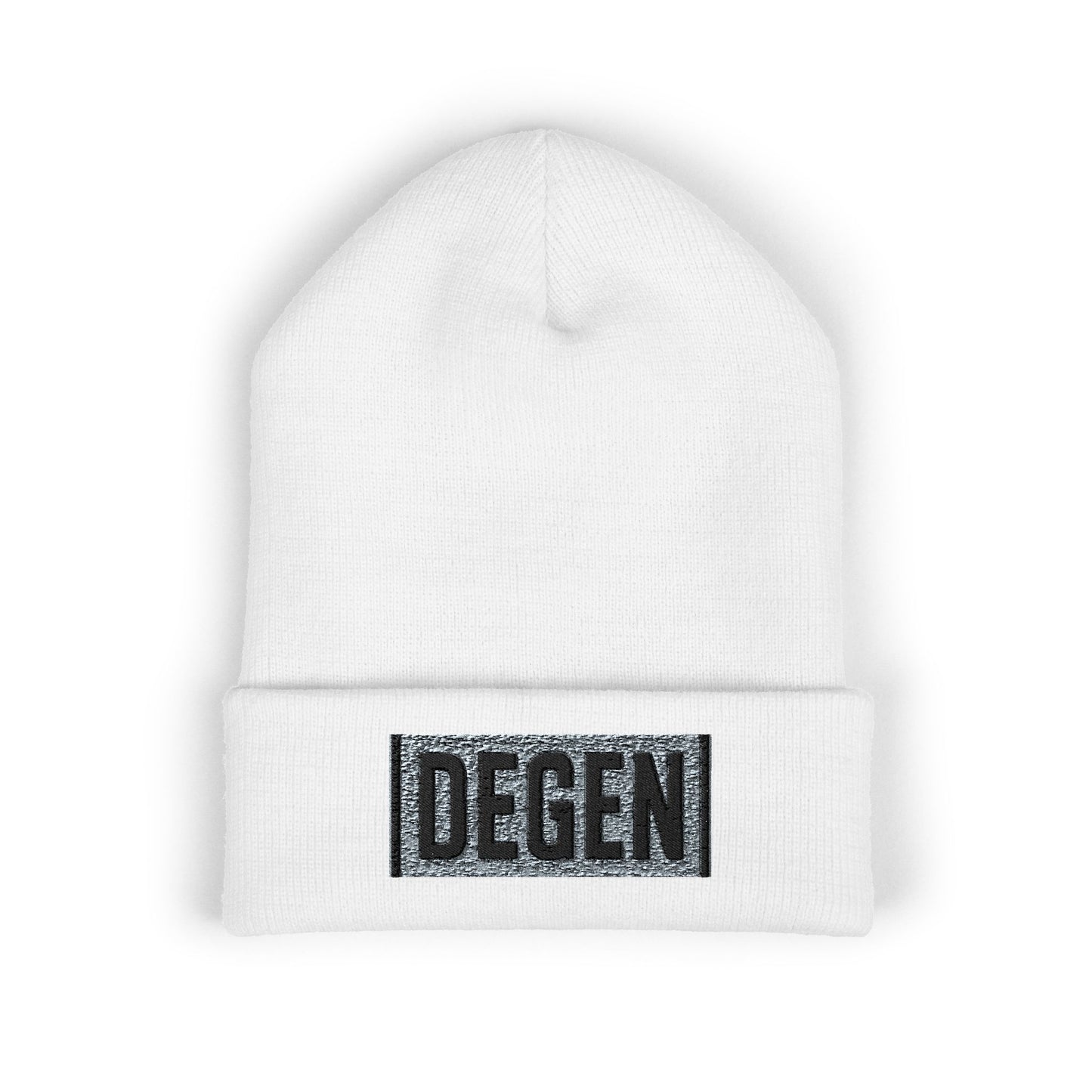 Classic Cuffed Beanie with DEGEN Embroidery, Cozy Winter Hat, Unisex Beanie, Personalized Gift, Streetwear Accessory