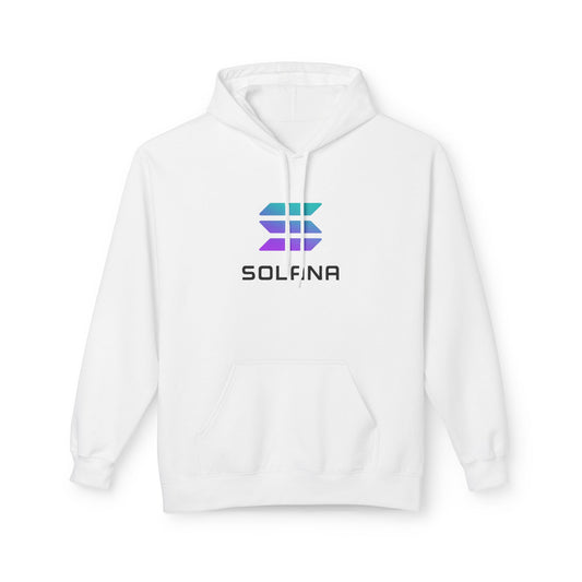 Solana Logo Fleece Hoodie | Cozy Midweight Sweatshirt for Fans, Unisex Gift, Casual Wear, Tech Enthusiast Apparel