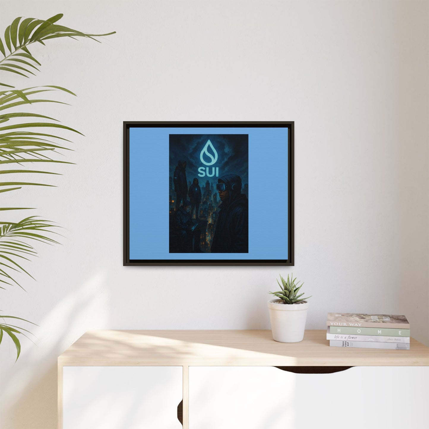 SUI Framed Canvas Art Print, Urban Art, Modern Wall Decor, Unique Gift for Art Lovers, Home or Office Decoration, SUI Design