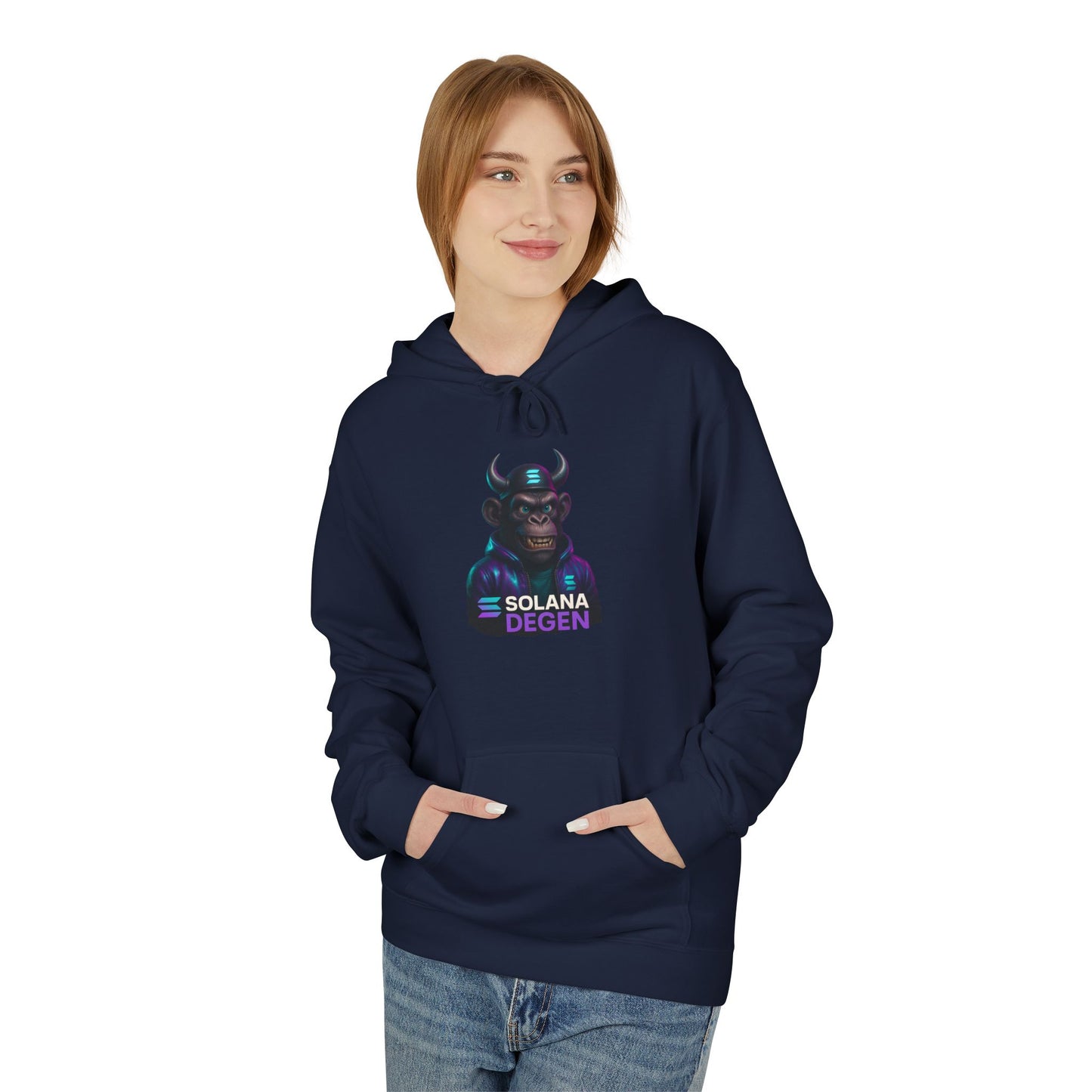 Solana Design Hoodie, Trendy Graphic Fleece, Unisex Streetwear, Gift for Crypto Lovers, Comfortable and Stylish Pullover