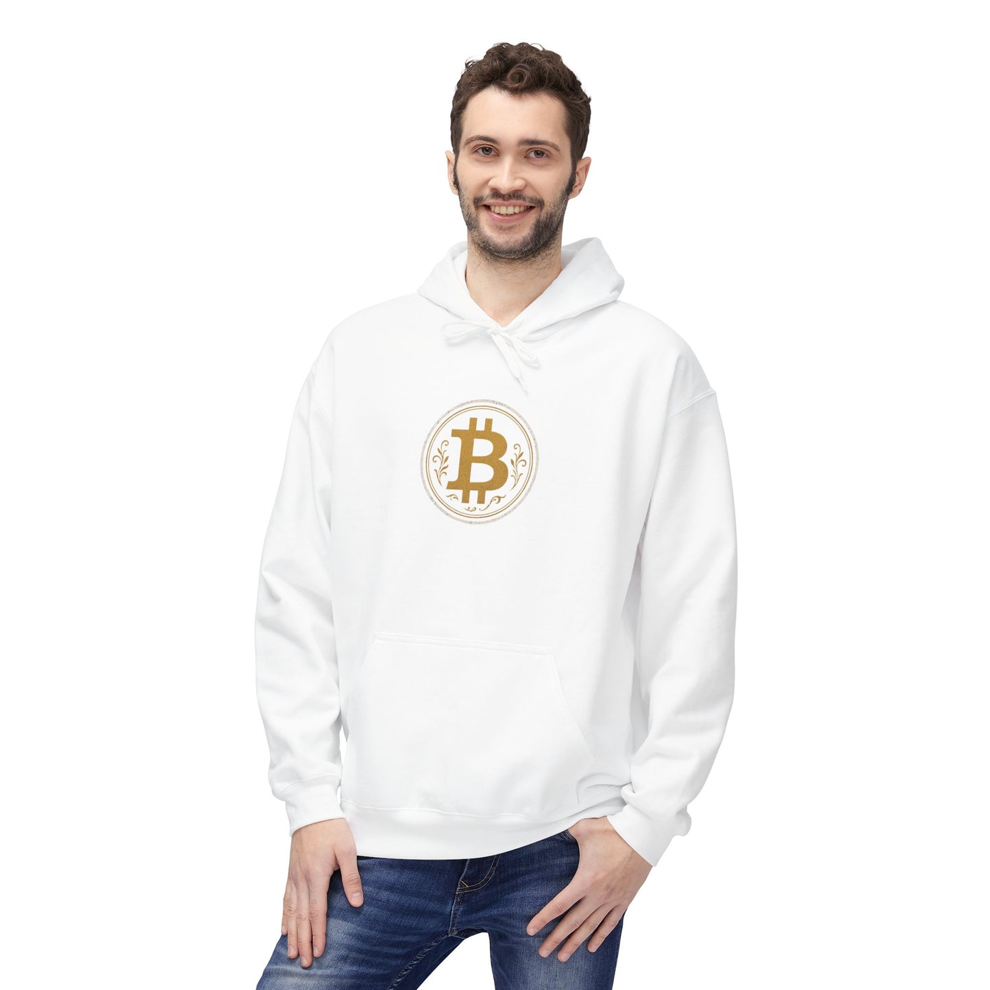 Bitcoin Logo Softstyle Hoodie | Unisex Fleece, Cryptocurrency Apparel, Trendy Streetwear, Cozy Hoodie, Gift for Tech Lovers