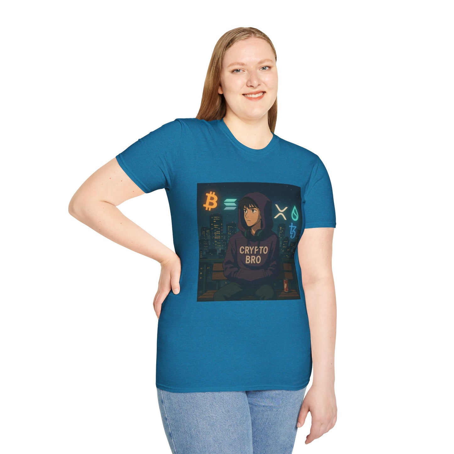 Crypto Bro Unisex Softstyle T-Shirt, Perfect for Gamers, Trendy Casual Wear, Unique Gift Idea, Crypto Enthusiast Apparel