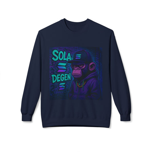 Solana Degen Sweatshirt, Unisex Graphic Crewneck, Crypto Fashion, Trendy Sweatshirt, Gift for Crypto Enthusiasts