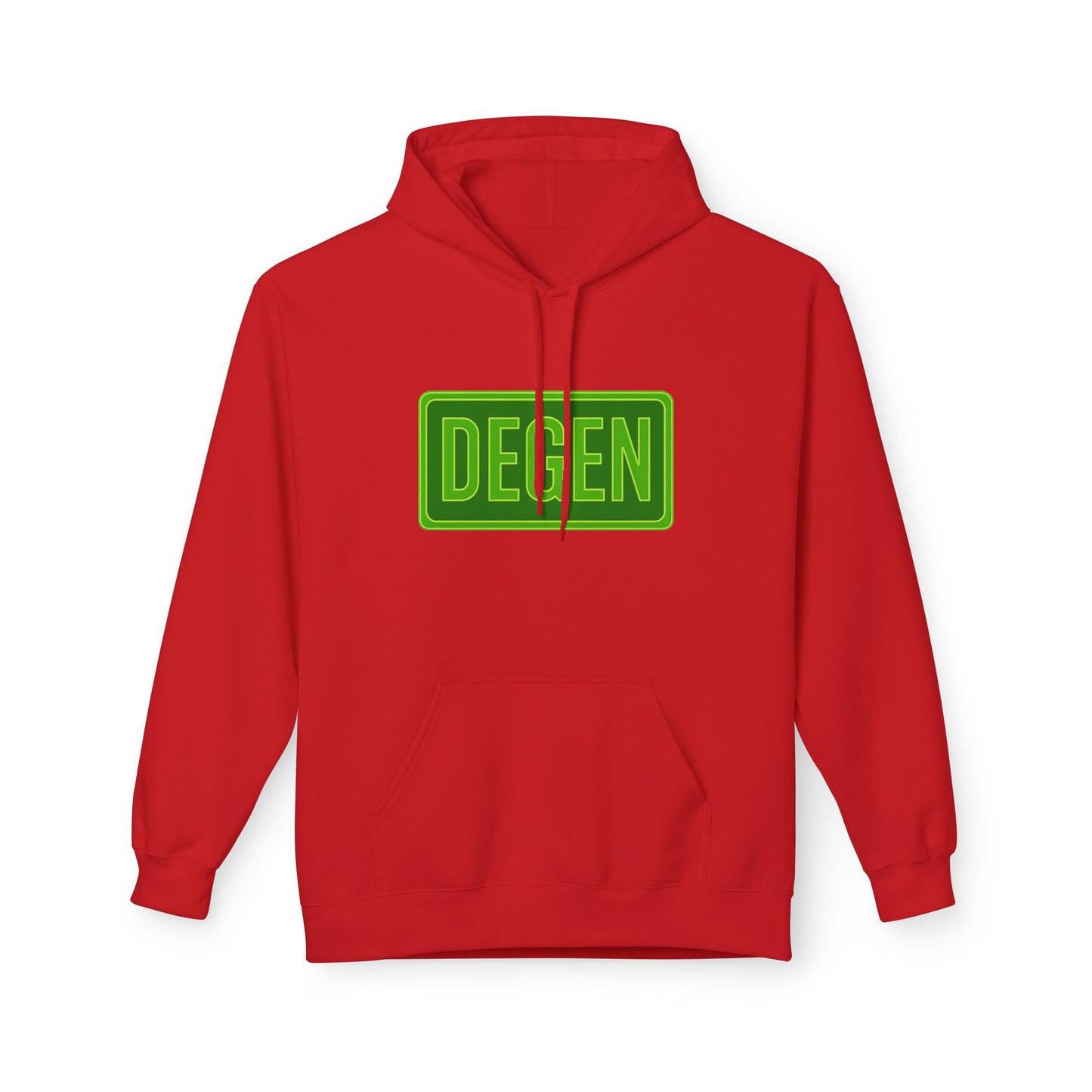 Degen Collection Casual Fleece Hoodie with 'DEGEN' Graphic, Cozy Streetwear, Perfect for Every Day, Great Gift for Friends, Ideal for Layering