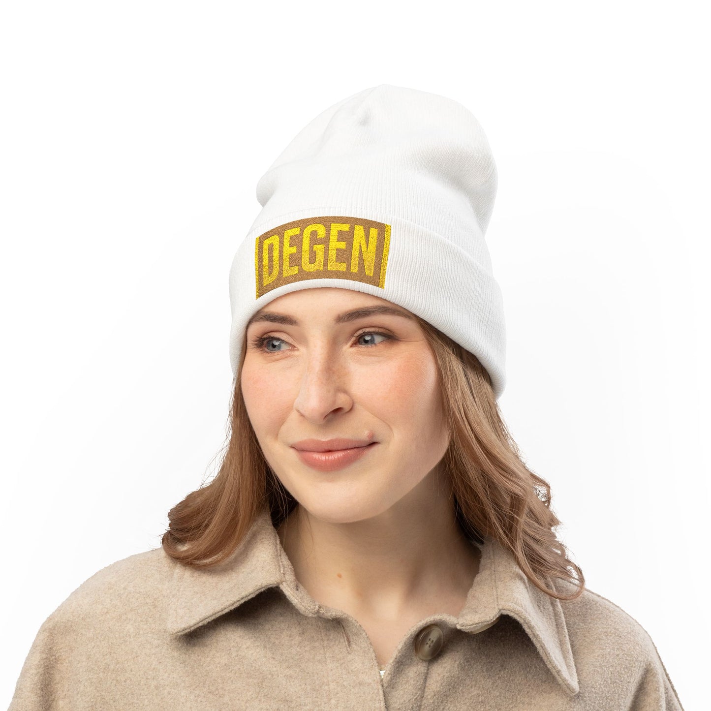 Stylish Knit Beanie with Embroidered 'DEGEN' | Warm Winter Hat, Unisex Beanie, Gift for Him/Her, Casual Headwear, Trendy Accessory
