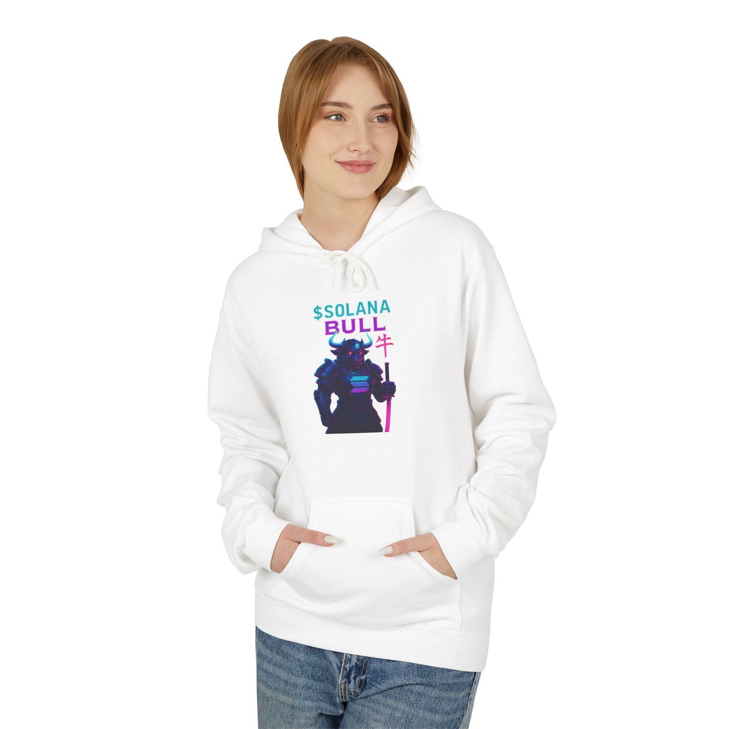 Solana Bull Stylish Unisex Fleece Hoodie - Perfect for Crypto Enthusiasts, Gift for Tech Lovers, Cozy Layering for Every Occasion, Casual Streetwear