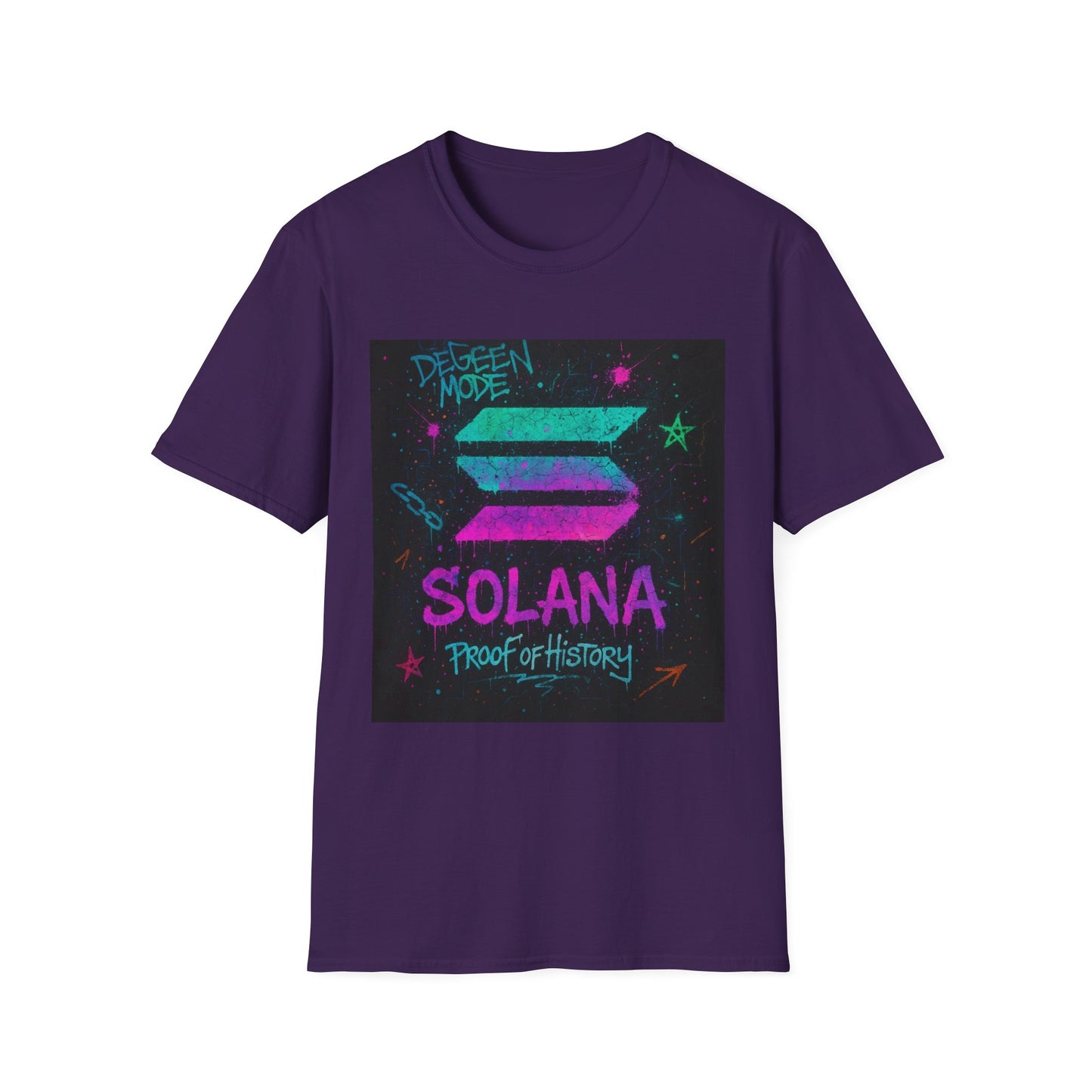 Vibrant Graphic Tee - 'Solana Proof of History' Unisex Softstyle T-Shirt, Casual Wear, Gift for Crypto Enthusiasts, Everyday Fashion, [...]
