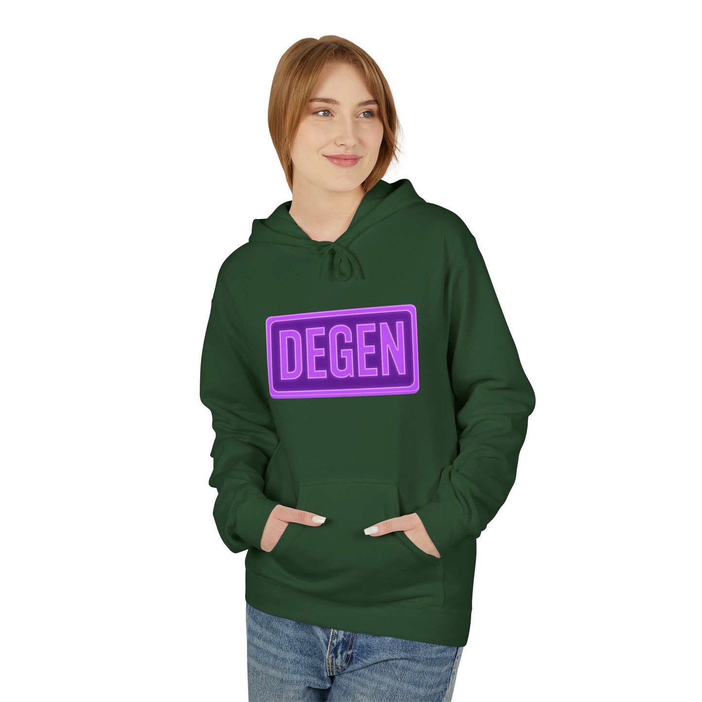 Degen Collection Vibrant Hoodie with 'DEGEN' Design for Cozy Vibes, Perfect for Casual Wear, Gifts, or Street Style