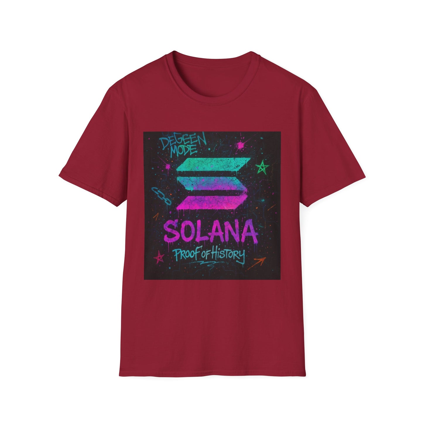 Vibrant Graphic Tee - 'Solana Proof of History' Unisex Softstyle T-Shirt, Casual Wear, Gift for Crypto Enthusiasts, Everyday Fashion, [...]