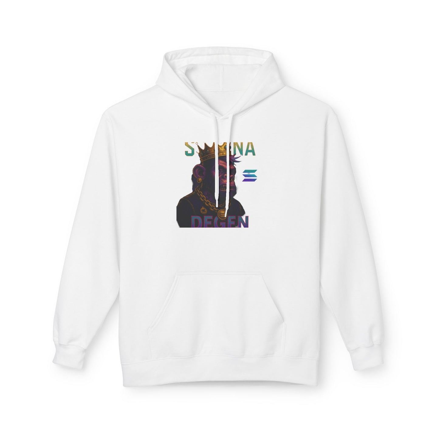 Solana Degen Mode King Inspired Unisex Hoodie, Cozy Streetwear, Gift for Him/Her, Casual Layering, Perfect for Relaxing & Celebrations