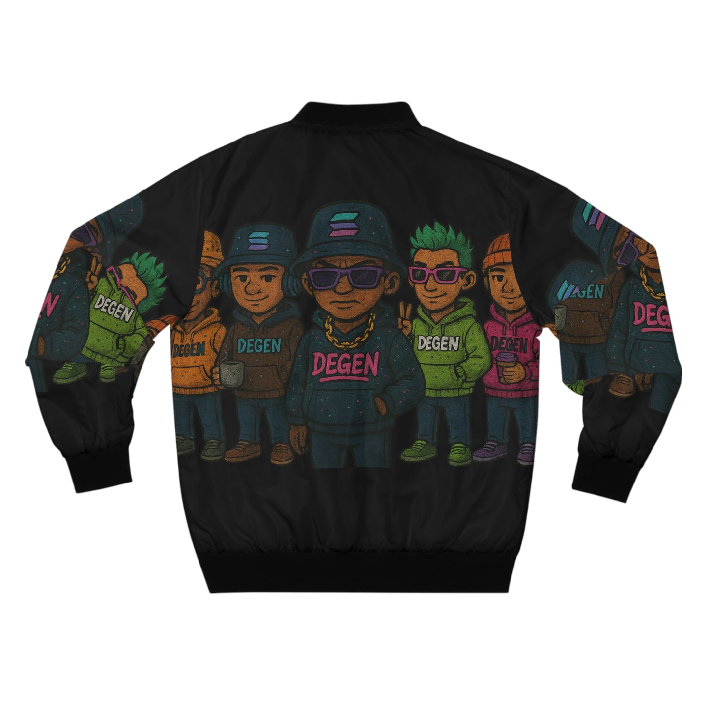 Degen Street Style Men's Bomber Jacket, Cool Graphic Jacket, Urban Wear, Casual Outerwear, Gift for Trendsetters, Fashion Statement