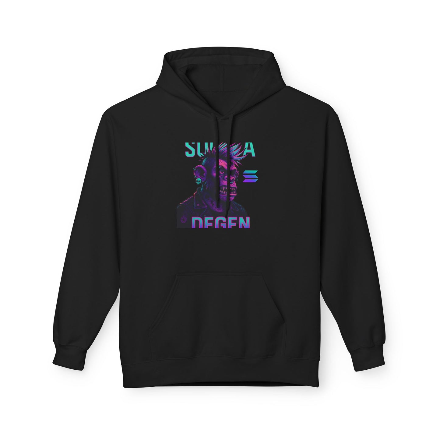 Solana Degen Mode Cool Graphic Hoodie for Trendy Fashionables | Unisex Midweight Softstyle, Streetwear Gift, Casual Look, Everyday Comfort, Unique Design