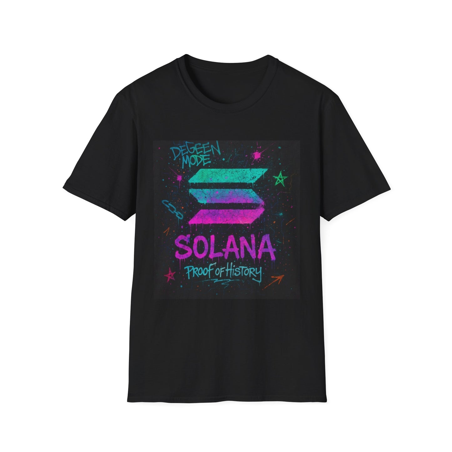 Vibrant Graphic Tee - 'Solana Proof of History' Unisex Softstyle T-Shirt, Casual Wear, Gift for Crypto Enthusiasts, Everyday Fashion, [...]