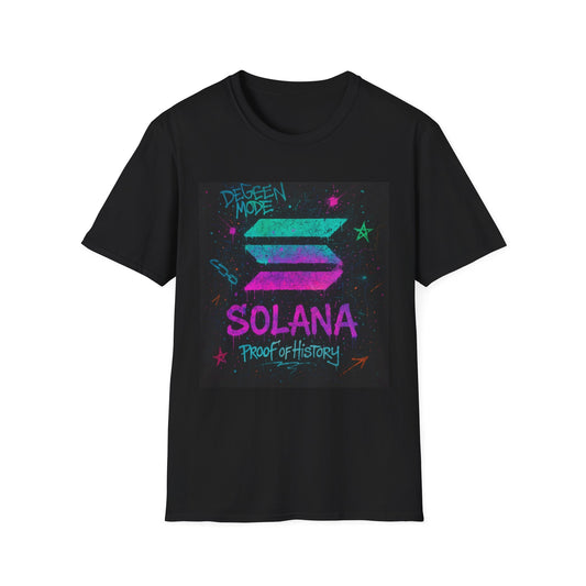 Vibrant Graphic Tee - 'Solana Proof of History' Unisex Softstyle T-Shirt, Casual Wear, Gift for Crypto Enthusiasts, Everyday Fashion, [...]