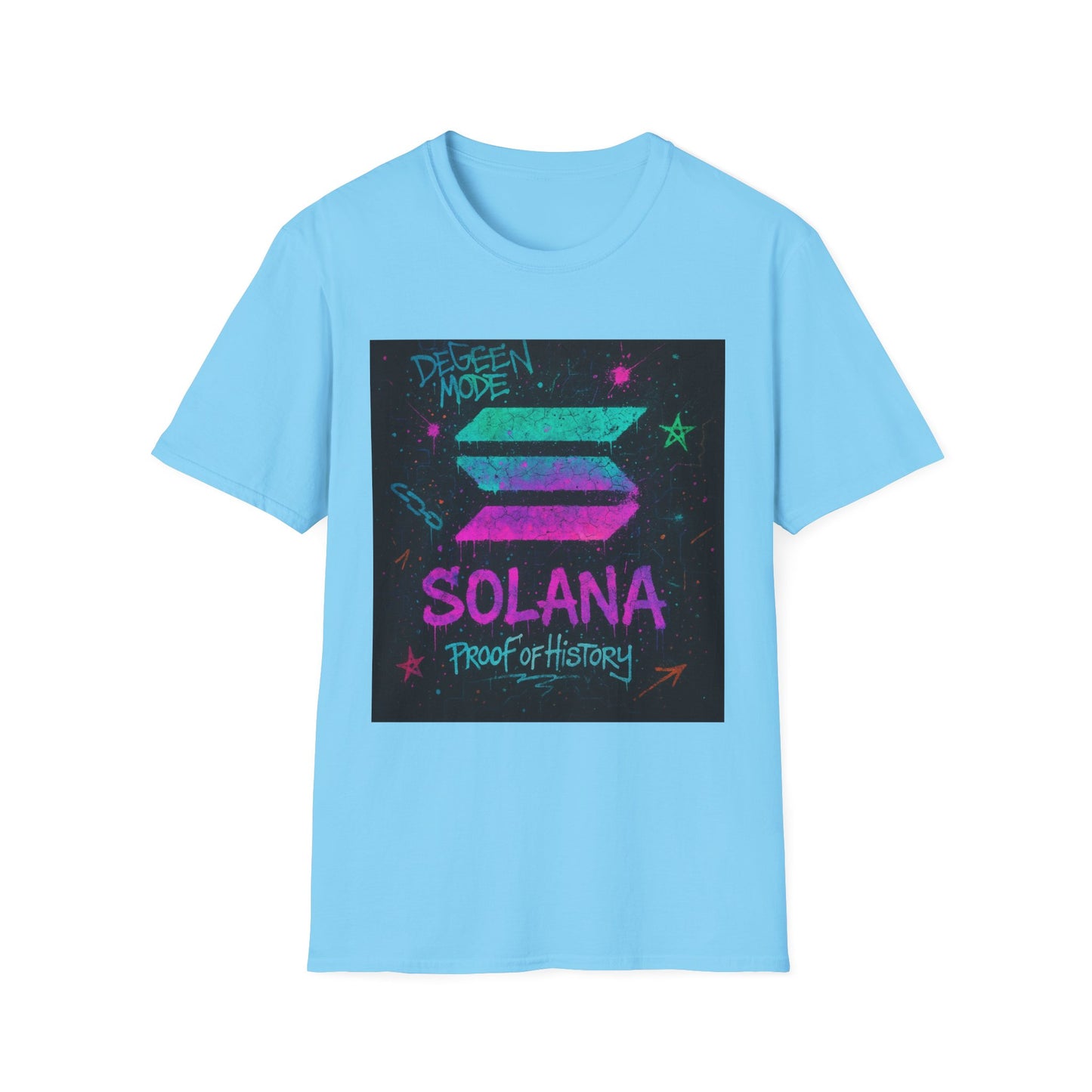 Vibrant Graphic Tee - 'Solana Proof of History' Unisex Softstyle T-Shirt, Casual Wear, Gift for Crypto Enthusiasts, Everyday Fashion, [...]