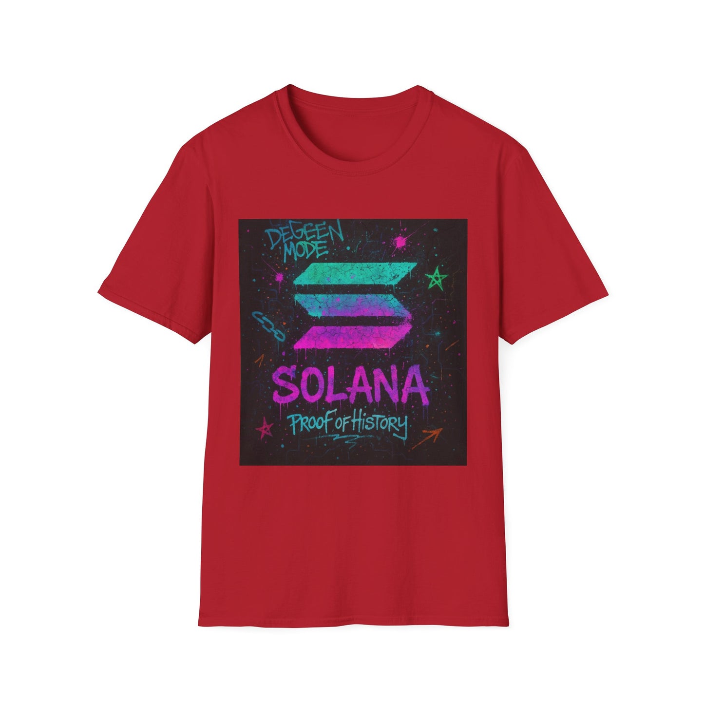 Vibrant Graphic Tee - 'Solana Proof of History' Unisex Softstyle T-Shirt, Casual Wear, Gift for Crypto Enthusiasts, Everyday Fashion, [...]